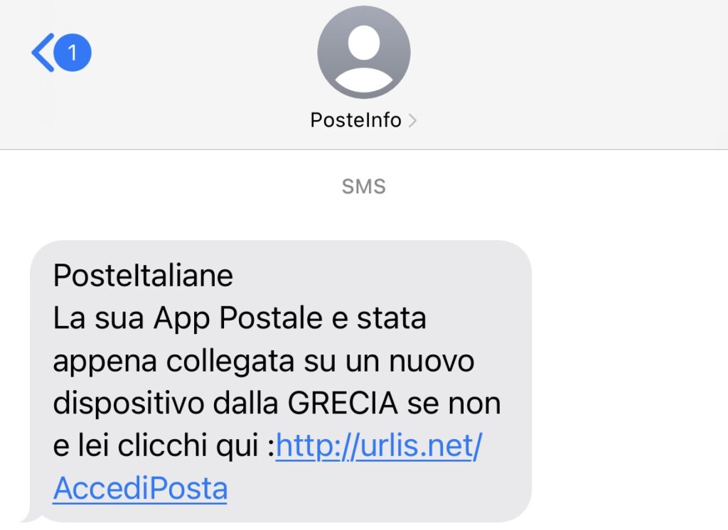 SMS da PosteInfo