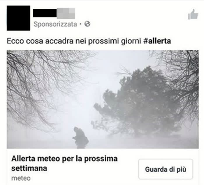 A cosa servono i tracker - Un post sponsorizzato su Facebook