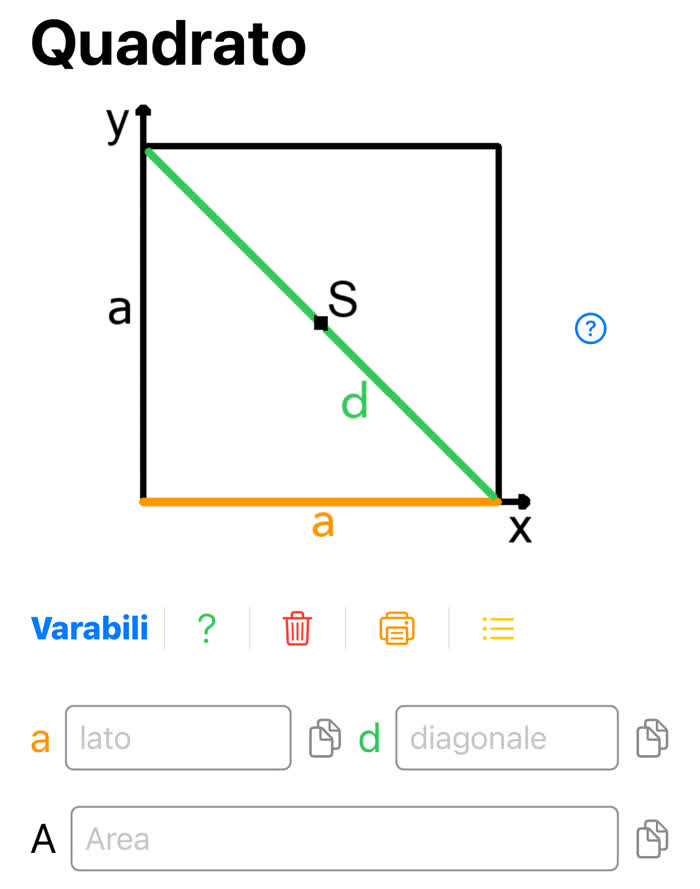 Schermata dell'app per geometria "Geometria - Risolvi problemi"