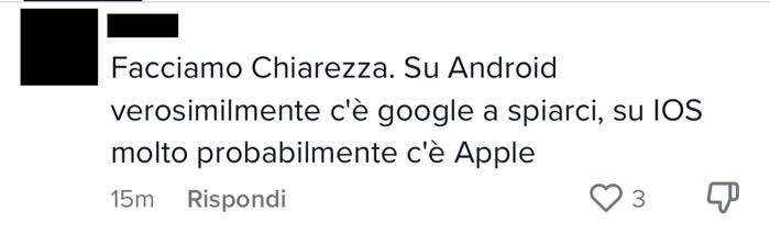 Commenti in cui mi si dice che come Google, anche Apple ti spia