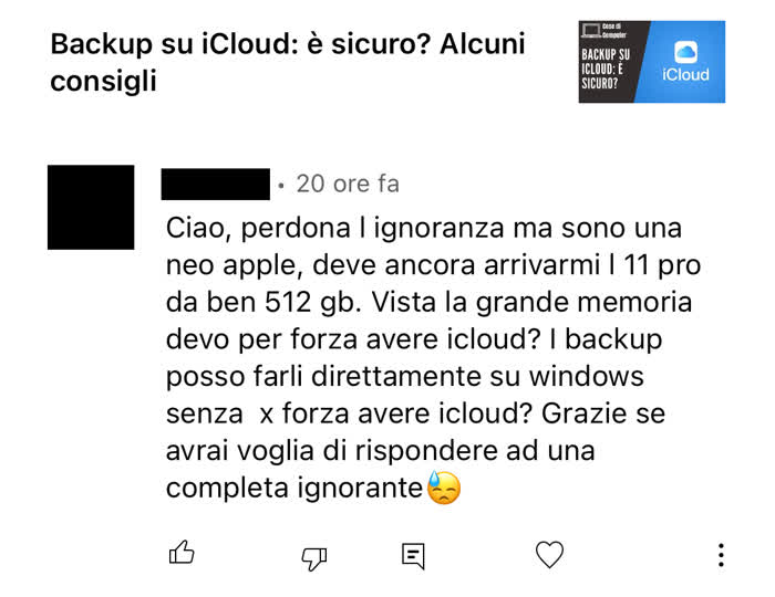 Backup iPhone su PC Windows - Richiesta di Cosa di Computer