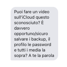 Domanda su backup icloud