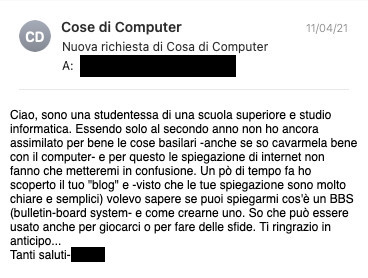 BBS: Significato - Richiesta di cosa di computer