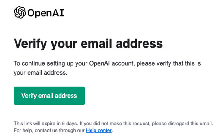 Schermata di registrazione ad OpenAI, necessaria per usare ChatGPT