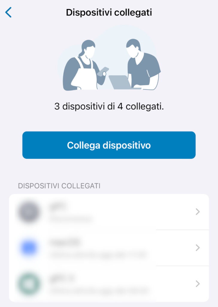 Come capire se WhatsApp è spiato - Schermata dei dispositivi collegati