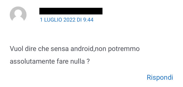 Commento in cui mi si chiede se un computer senza sistema operativo sia utile o meno