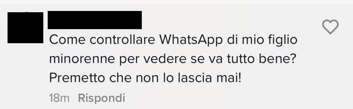 Controllare il WhatsApp dei figli - richiesta di Cosa di Computer