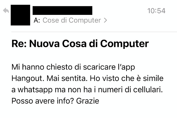 Cos'è Hangouts - Richiesta di Cosa di Computer