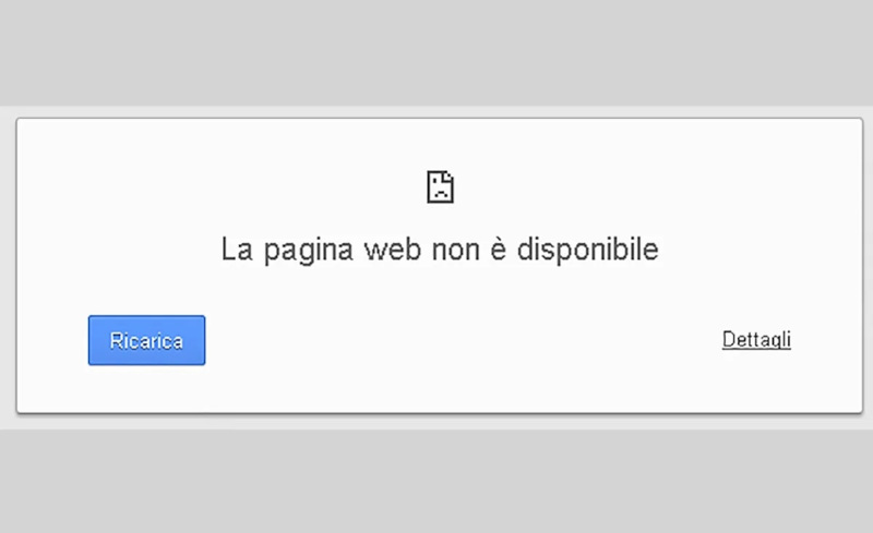 Una pagina web non disponibile