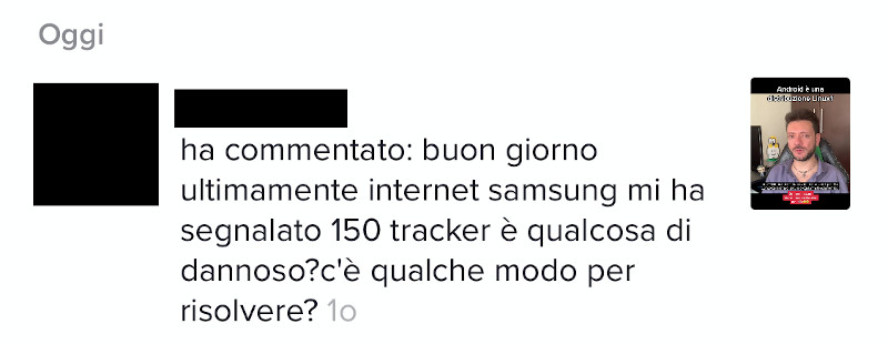 Altro messaggio in cui mi si chiede cosa sono i tracker