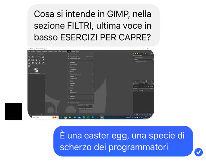 Messaggio in cui mi chiedono cosa sono le easter eggs