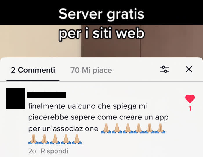 Creare app per associazioni - Richiesta di cosa di computer