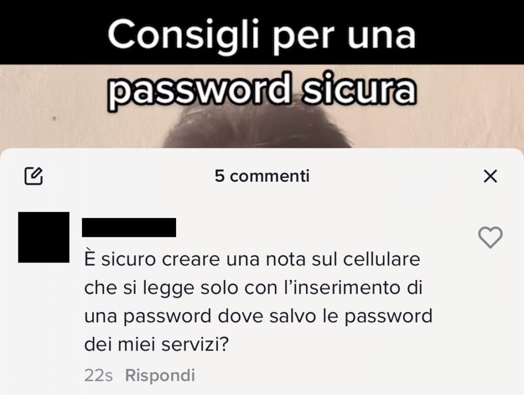 Creare note protette da password