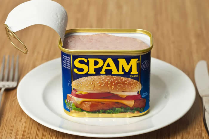 Lattina di carne in scatola "spam", prodotta dalla Hormel Food Corporation