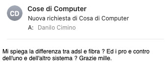 Fibra VS ADSL - Richiesta di cosa di computer