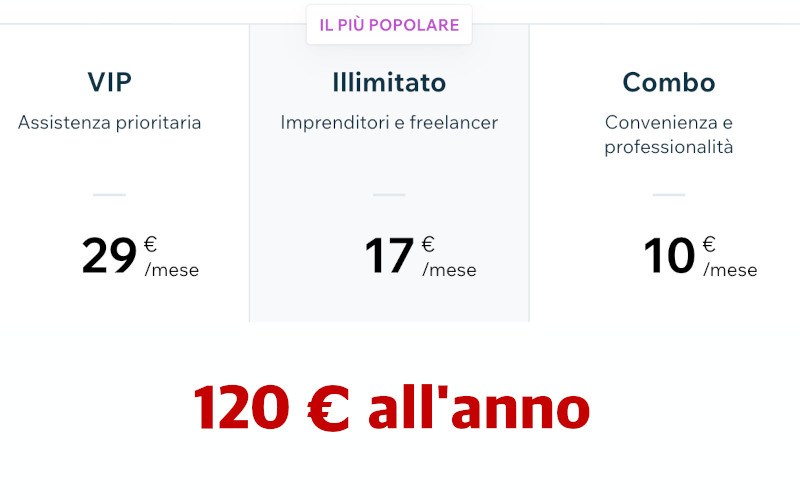 Guadagnare con un blog - Il modello di prezzo di una piattaforma di creazione siti