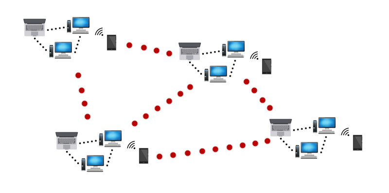 Rappresentazione schematica della struttura di Internet