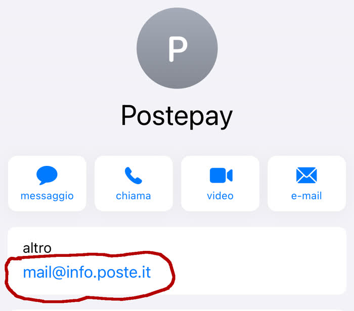 L'indirizzo mittente di una mail di rinnovo della PostePay scaduta: mail@info.poste.it