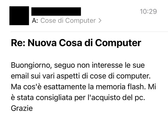 Memoria flash - richiesta di Cosa di Computer