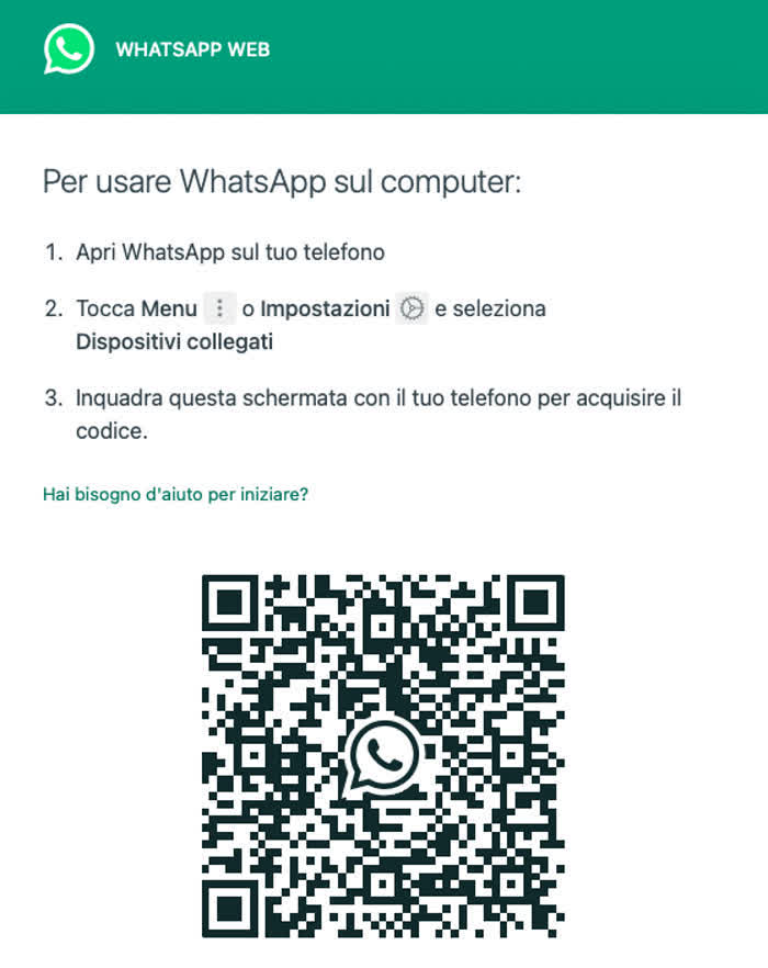 Messaggio a se stessi su WhatsApp - Finestra di WhatsApp Web