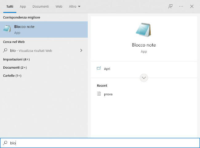Informatica di base - Schermata del menu start di Windows