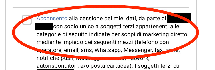 Privacy termini e condizioni: un consenso per il marketing diretto