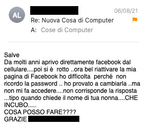 Recuperare un account Facebook: richiesta di Cosa di Computer