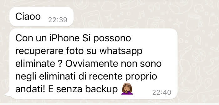 recuperare foto whatsapp - Richiesta di Cosa di Computer