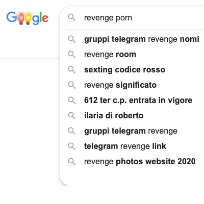 Suggerimenti di google su revenge porn