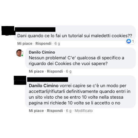 Come eliminare avviso cookies