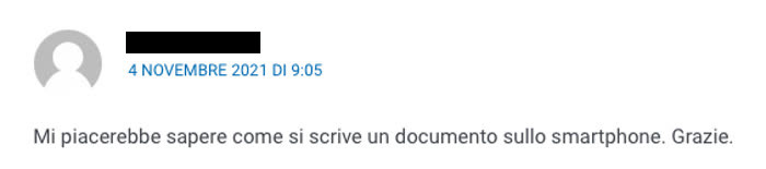 Scrivere documenti sullo smartphone