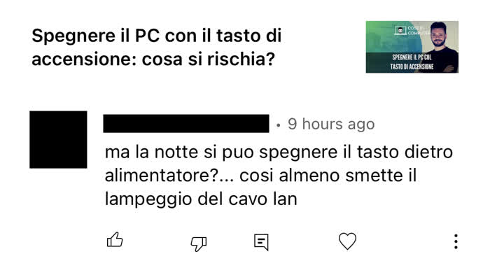 Spegnere la ciabatta del PC - Richiesta di cosa di computer