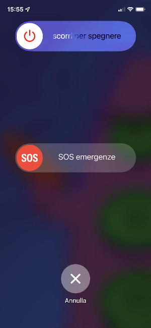 Informatica di base - Schermata di spegnimento di un iPhone