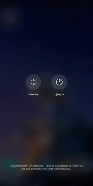 Informatica di base - Schermata di spegnimento di un cellulare Android