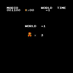 Schermata iniziale del Minus World di Super Mario Bros
