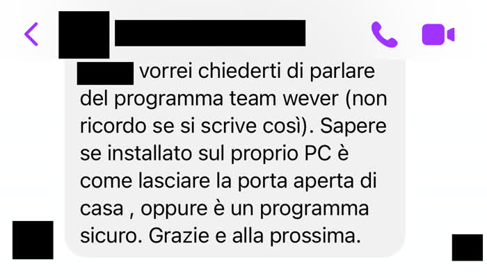 Messaggio in cui mi si chiede se TeamViewer è sicuro