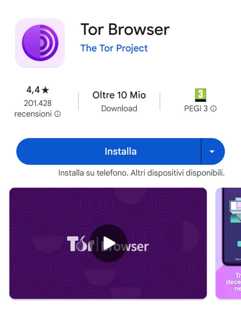 Come entrare nel dark web dal telefono - L'app Tor Browser per Android