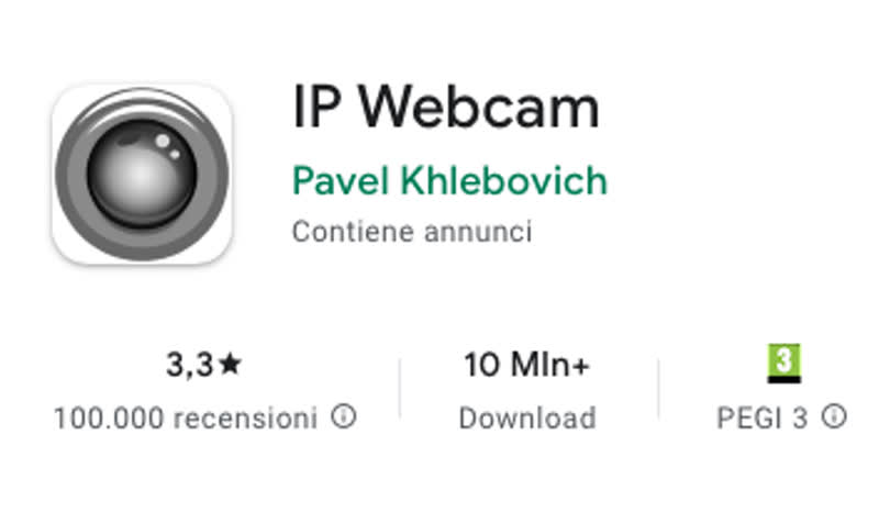Icona di IP Webcam, un'app per trasformare un cellulare in una telecamera di sorveglianza