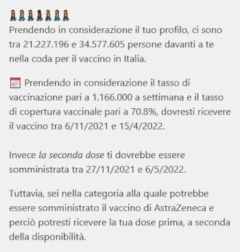 Calcolatore vaccino COVID