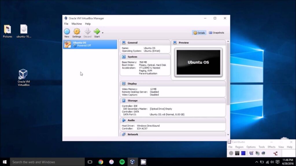 Una macchina virtuale VirtualBox