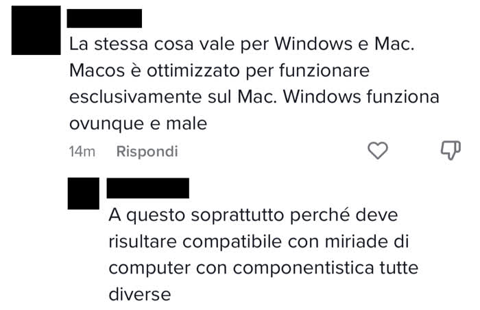 Windows fa schifo? Commento in cui si afferma che Windows funziona ovunque e male